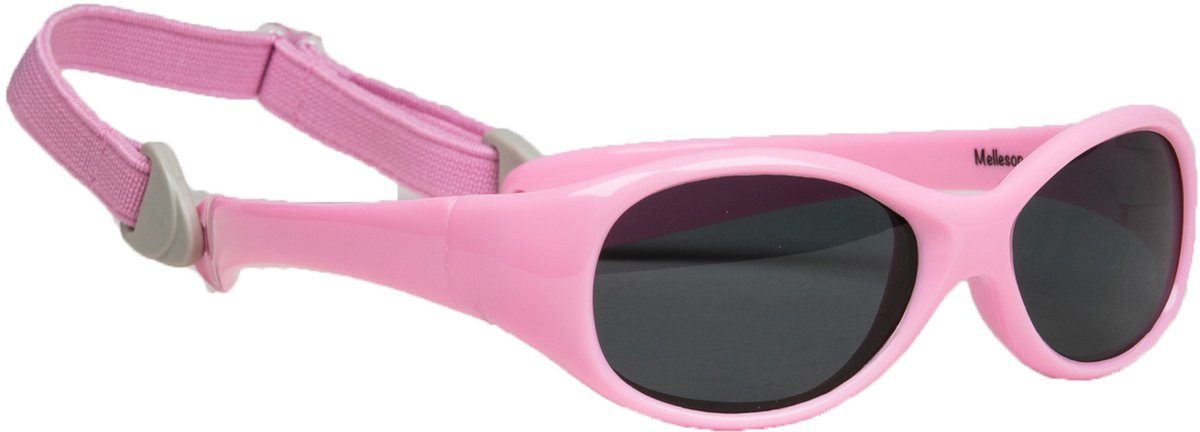 Melleson Eyewear - Kinderzonnebril Noah met band 2-4 jaar - Rose - 100% UV-A en UV-B Bescherming - Inclusief Microvezel Pouch - Zonder brillenkoker