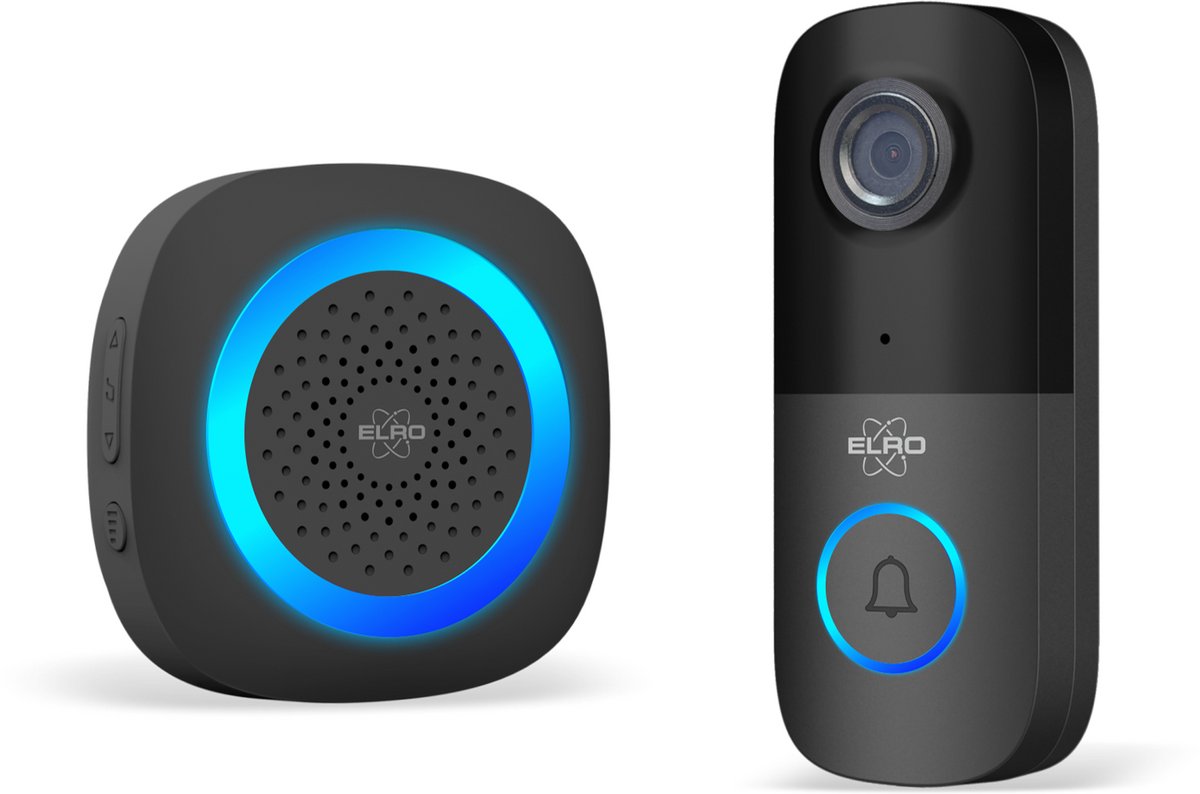ELRO DV2000IP Wifi IP Video Deurbel – met Binnenunit – 1080P Full HD – Opname bij aanbellen of beweging - IP55 Waterdicht
