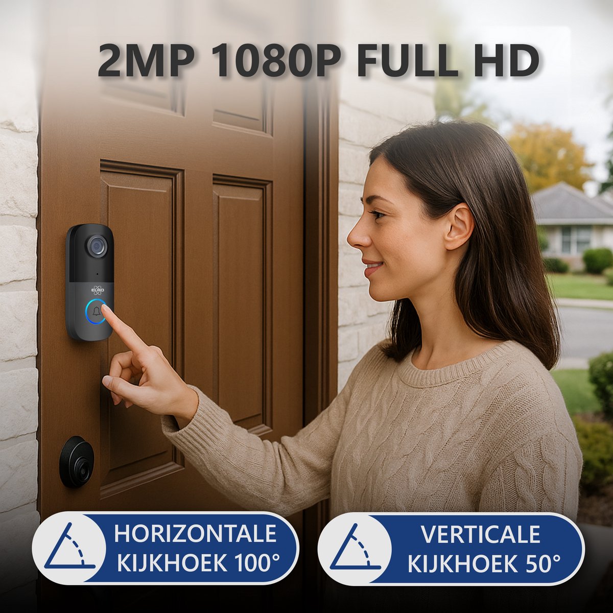ELRO DV2000IP Wifi IP Video Deurbel - met Binnenunit - 1080P - afbeelding 2
