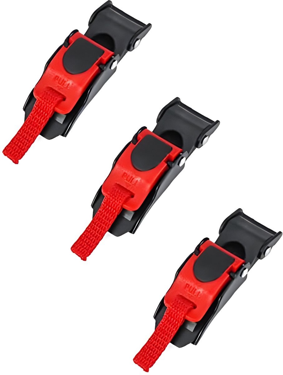 PolkaHome 3 stuks universele fietshelm sluiting quick release helm gesp met riemen, vervangende onderdelen voor fietshelmen - Zwart