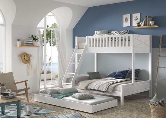 Vipack - Familiebed Scottie 3 - 140x200 - Wit