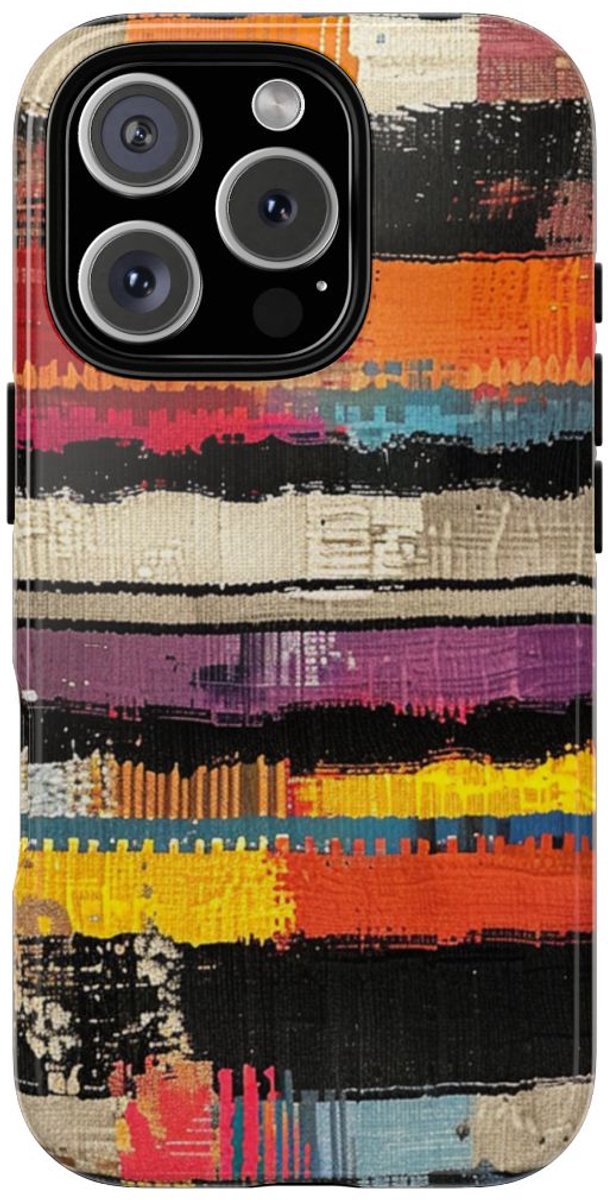 Kleurrijk Abstract Geweven Patroon – Telefoonhoesje Geschikt voor iPhone 16 Pro