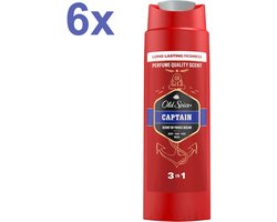 Old Spice Captain 3-in-1 Douchegel · 6x 250 ml · Lichaam, Haar & Gezicht · Langdurige Frisheid · Fierce Ocean Geur | Voordeelverpakking