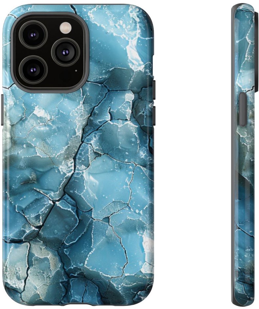 IJzige Fractalstructuur met Grunge – Telefoonhoesje Geschikt voor iPhone 14 Pro Max