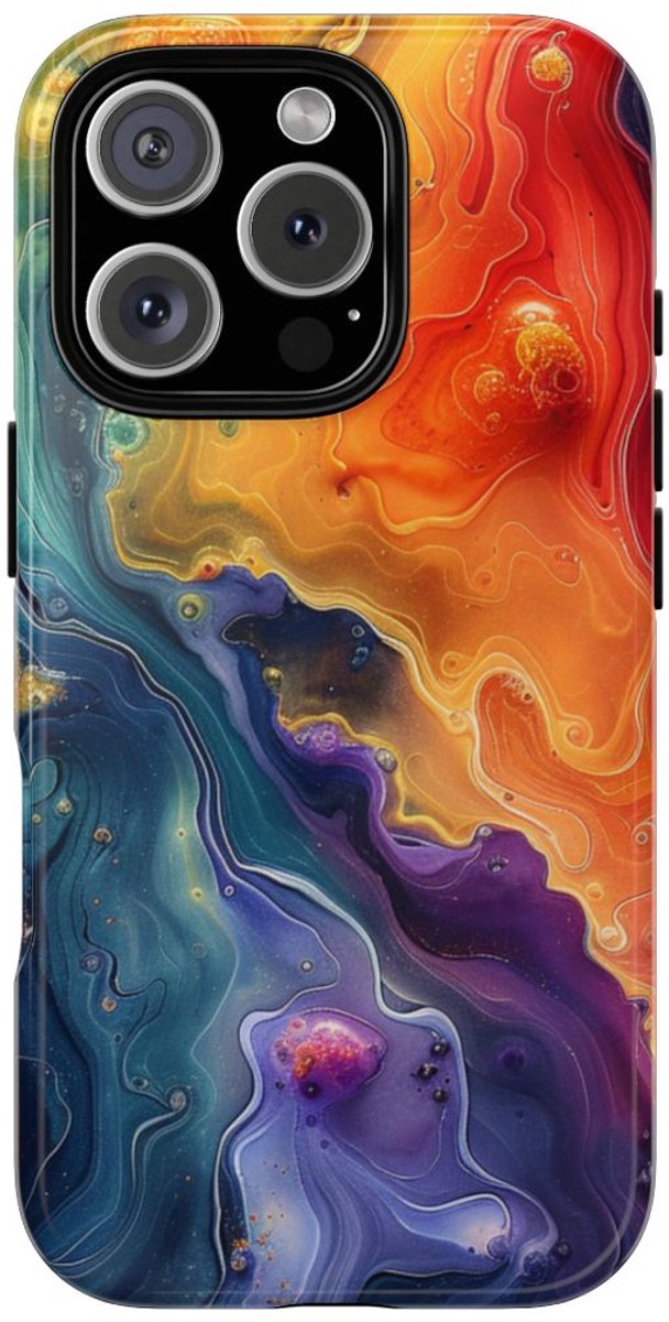 Levendig Abstract Vloeibaar Kunstpatroon – Telefoonhoesje Geschikt voor iPhone 16 Pro