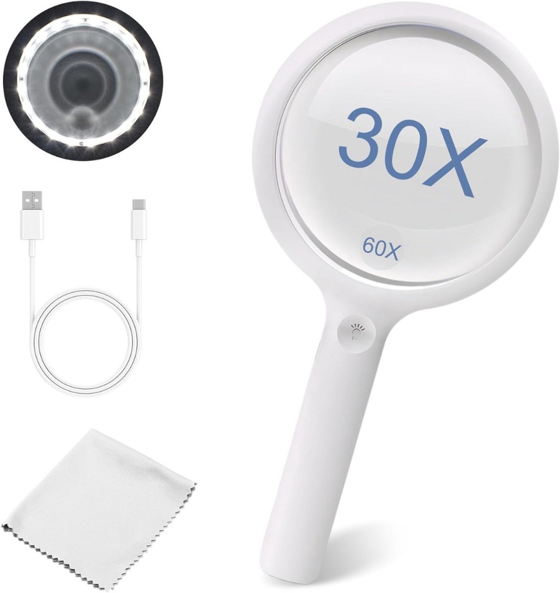 DailySupplies® Vergrootglas Met Verlichting - Loeplamp met Led Verlichting - Wit