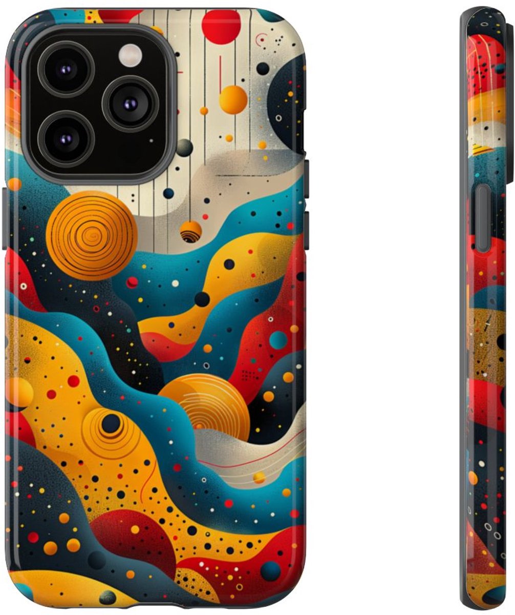 Kleurrijke Abstracte Kosmische Golven – Telefoonhoesje Geschikt voor iPhone 14 Pro Max