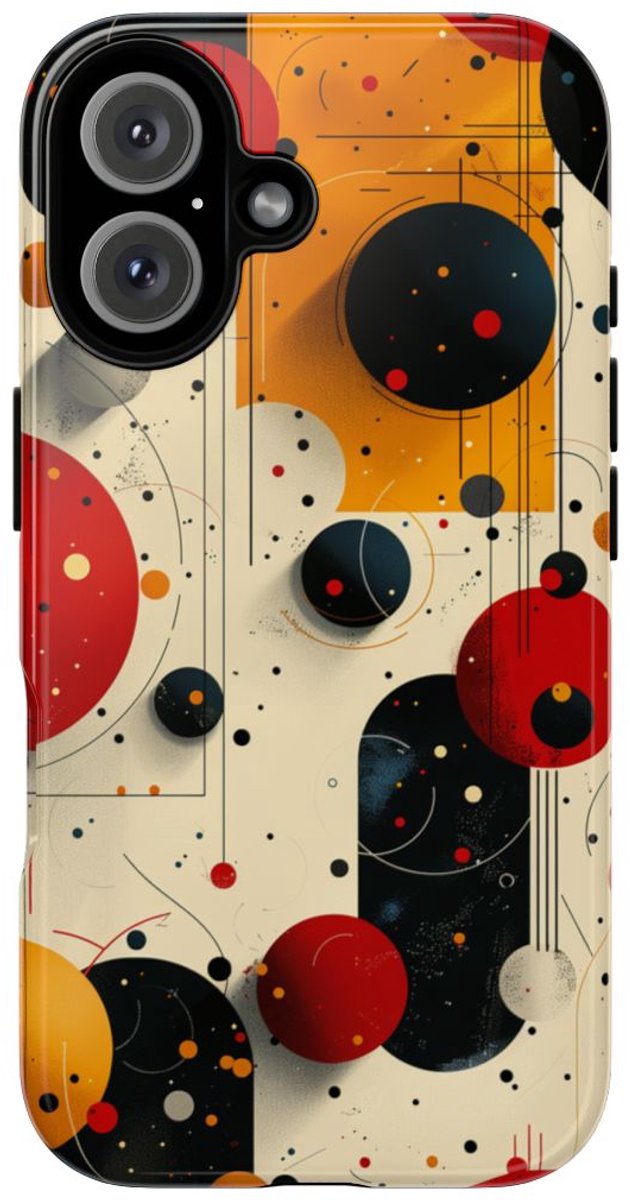 Geometrisch Abstract Cirkels Patroon – Telefoonhoesje Geschikt voor iPhone 16