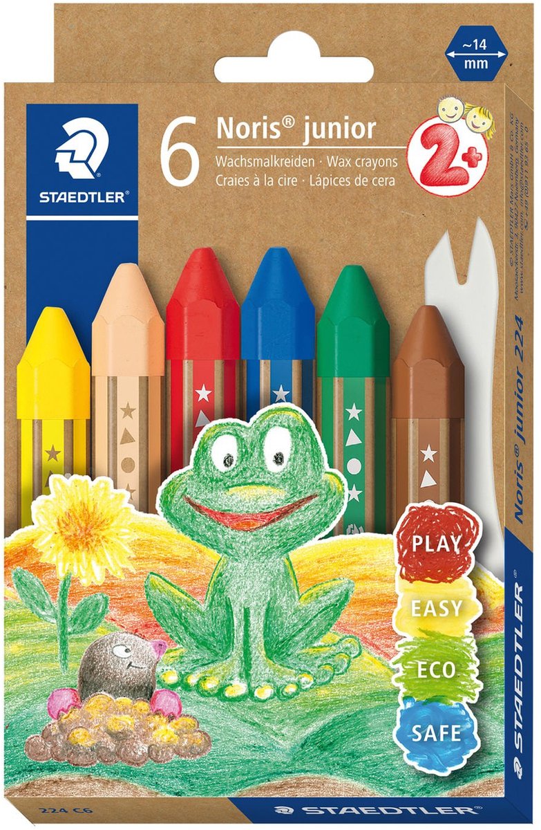 Staedtler Noris Junior waskrijt, etui van 6 stuks