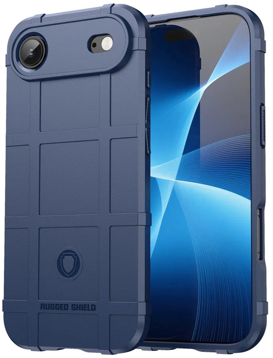 MobyDefend Hoesje - Geschikt voor iPhone Air - Rugged Shield TPU Backcover - Blauw
