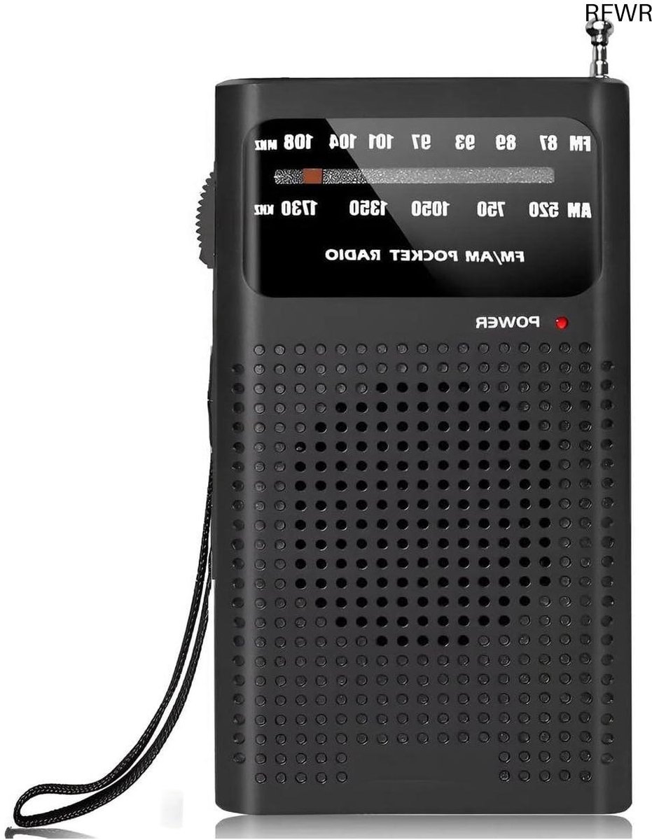 RFWR® Draagbare Noodradio - AM/FM - Compacte Radio voor Noodsituaties - Lichtgewicht Zakradio met Koptelefoonaansluiting