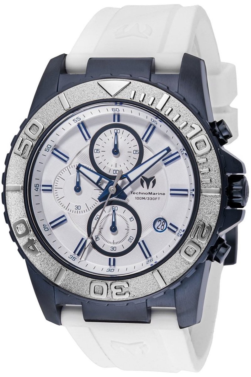 TechnoMarine Sea TM-724006 Heren Horloge - Waterdicht - Analoog - Quartz Uurwerk - Roestvrij Staal met zilveren Wijzerplaat - 45mm