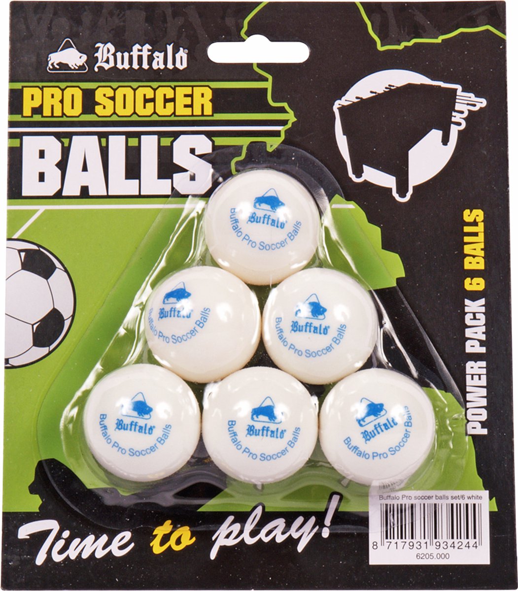 Buffalo Pro tafelvoetbal balletjes set/6pcs white