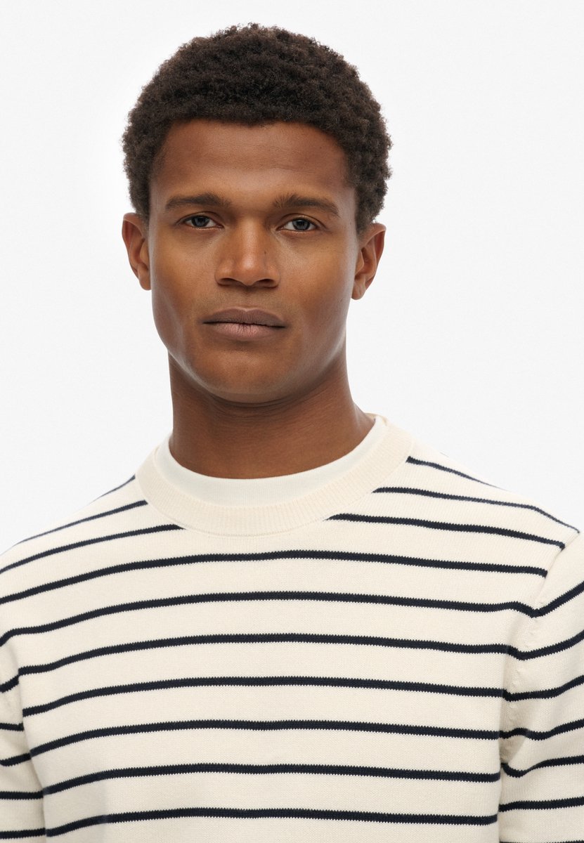 Superdry The Merchant Store Bretonse Trui Relaxed Pasvorm Heren Sweaters Creme