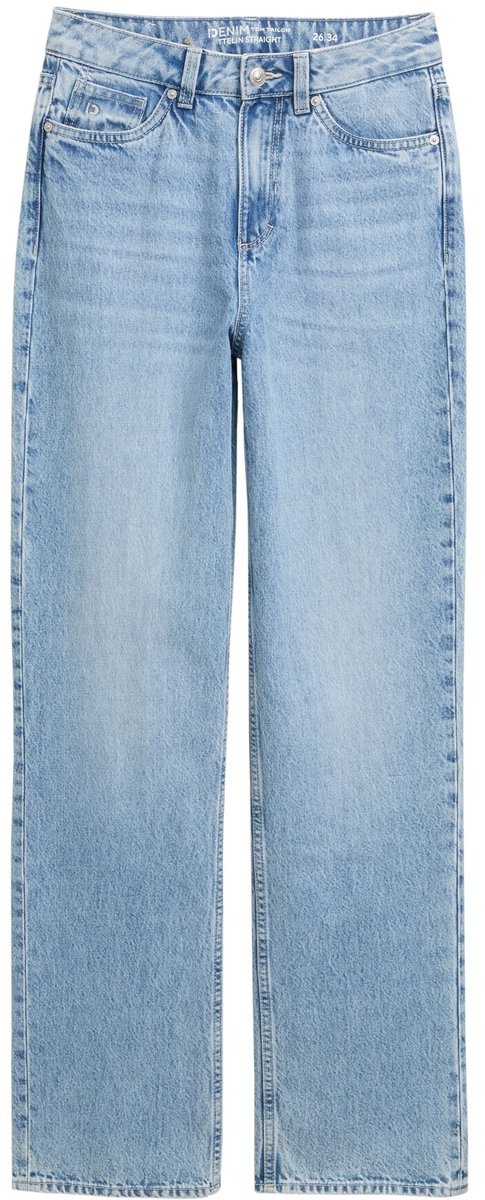 Tom Tailor Denim - TTELIN Rechte Jeans - Maat 26/32 - Used Mid Stone Blue Denim