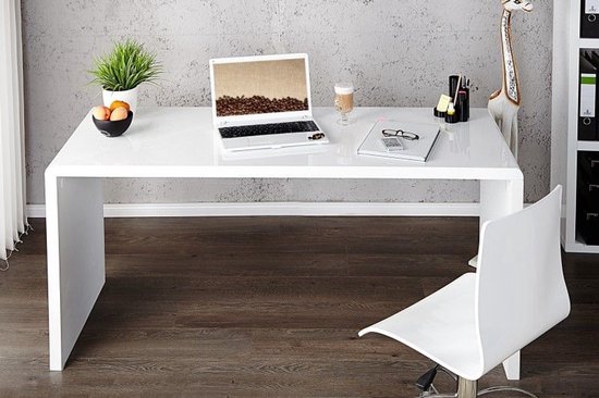 Bureau Design FAST TRADE 140 cm blanc brillant - 36024