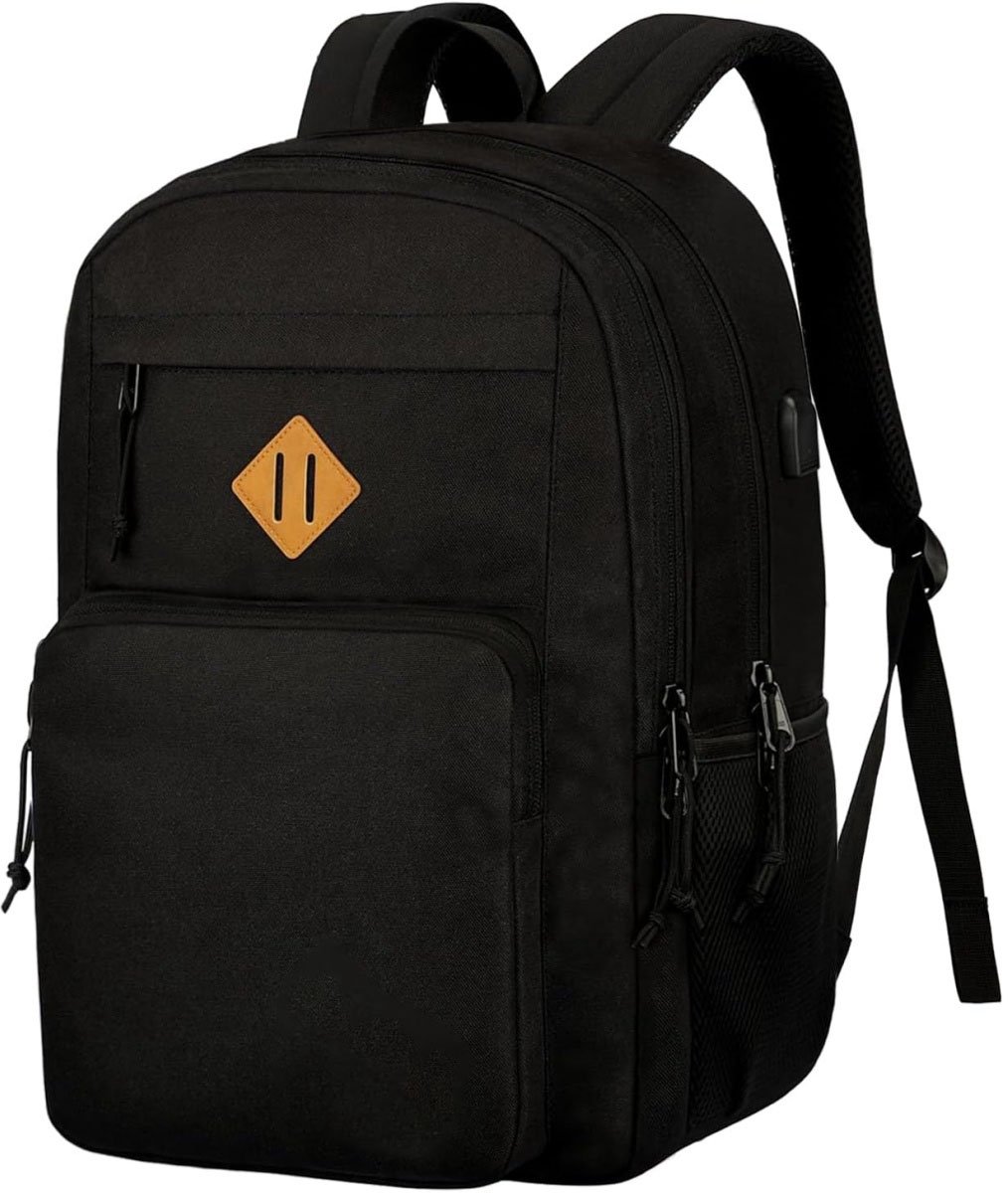 TOVBMUP Laptoprugzak - Grote rugzakken voor jongens, meisjes en tieners - Antidiefstal computerrugzak - Handbagagerugzak - Zwart - Casual