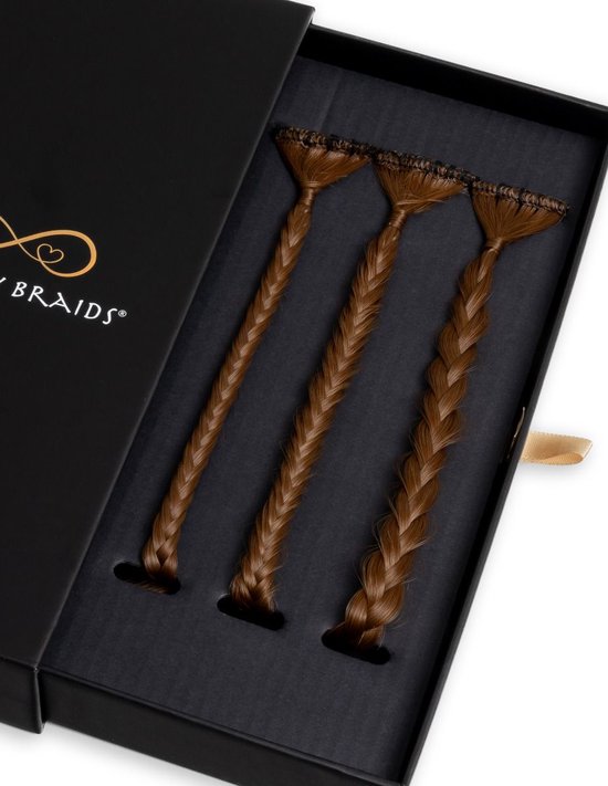 Infinity Braids - Braidies - Set van 3 Clip-in Vlechtjes - Lizzy, Jolie ...