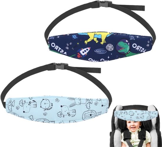 Lot De 2 Appuie-têtes Pour Siège Enfant - Réglable, Polyester Et Coton - Pour Voiture, Poussette