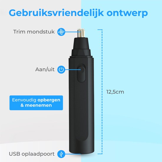 Nuvance Neustrimmer - Neustrimmer Mannen en Vrouwen - Oortrimmer - Neushaartrimmer - Usb Oplaadbaar - Afspoelbaar