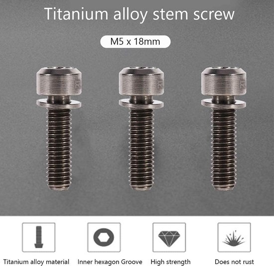 TXXATX Set van 12 stuks M5 x 20 mm conische schroeven van roestvrij staal 304 met 4 mm inbussleutel voor mountainbike, racefiets, motorfiets (zilver