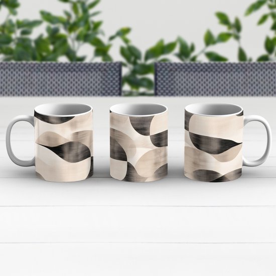 Mok - Koffiemok - Grillige vormen - Subtiele overgangen - Dynamisch - Mokken - 350 ML - Beker - Koffiemokken - Theemok