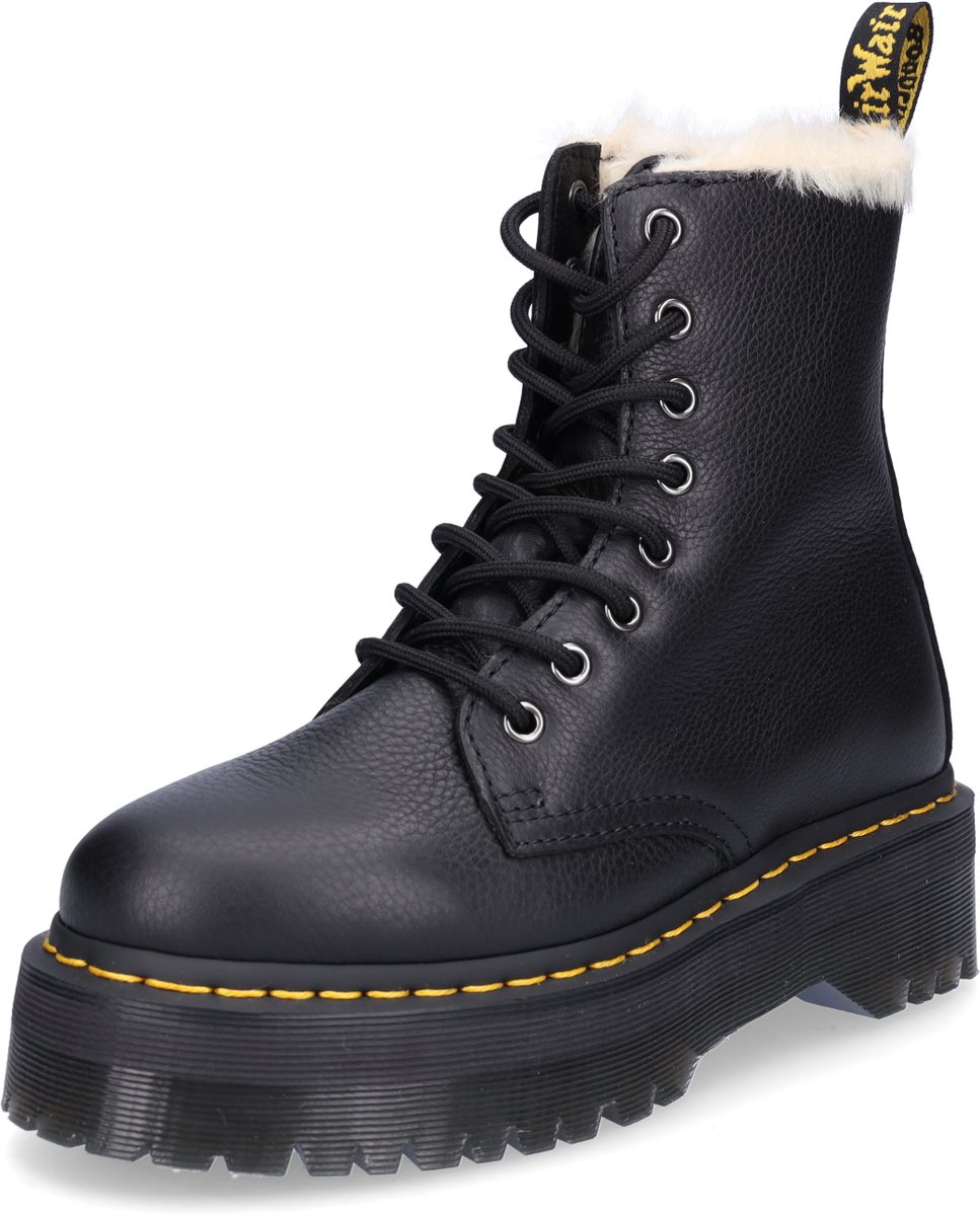 Dr. Martens - 1490 BLACK VIRGINIA - Hoge sneakersVeterlaarzenHoge sneakersVeterbootsDames veterschoenenDames sneakersVrije tijd half-hoogHalf-hoge schoenenHeren veterschoenHeren sneakers - Kleur: Zwart - Maat: 38