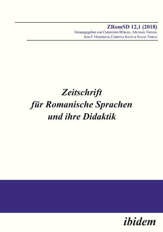 Zeitschrift für Romanische Sprachen und ihre Didaktik 12.1  ... - cover