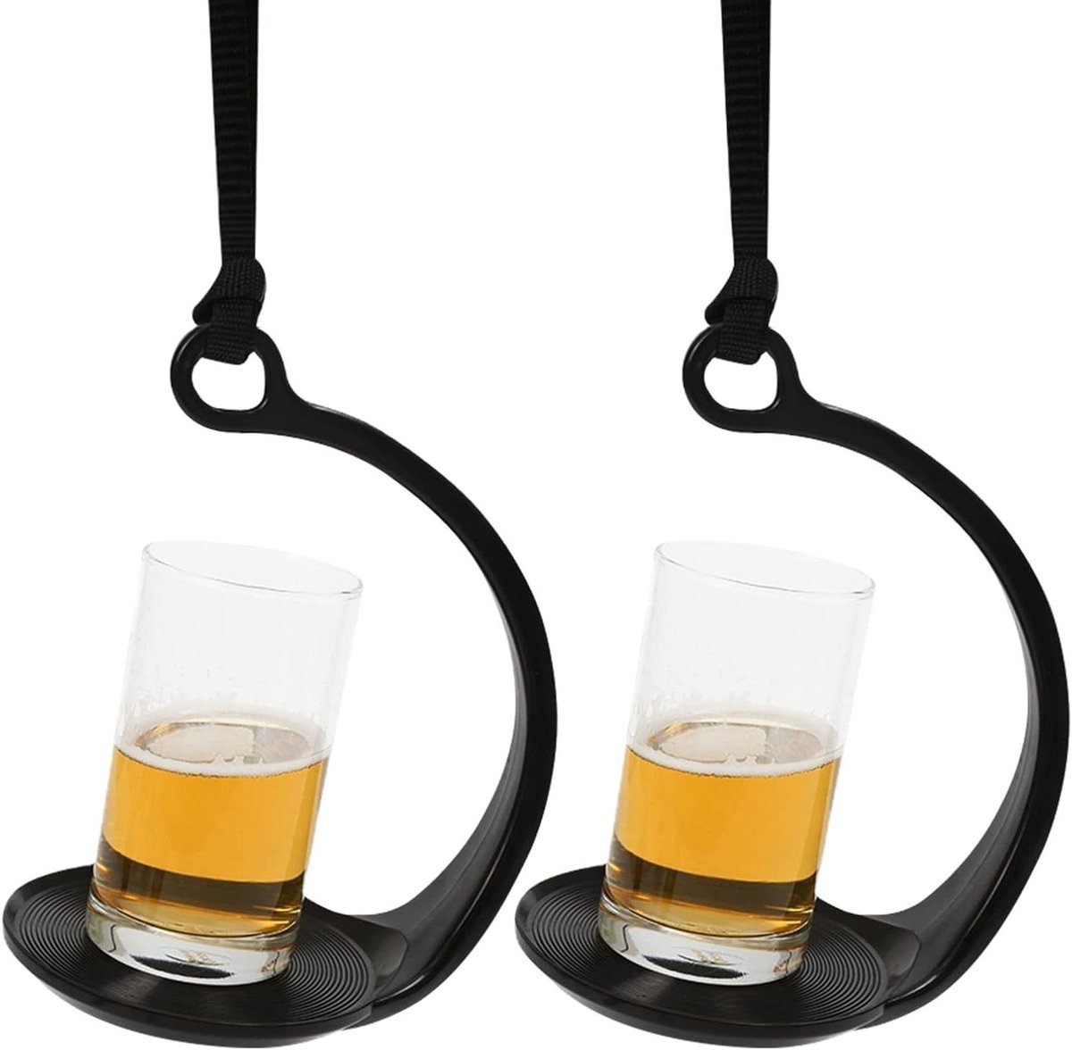 Bekerhouder Anti-Morsen 2 Stuks - Bekerdrager Draagbaar - Zwart - Voor Koffie, Thee en Sap