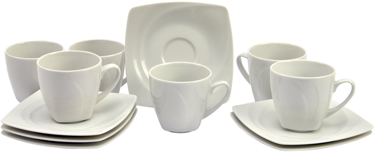 6-delige set koffiekop met schotel Celebration