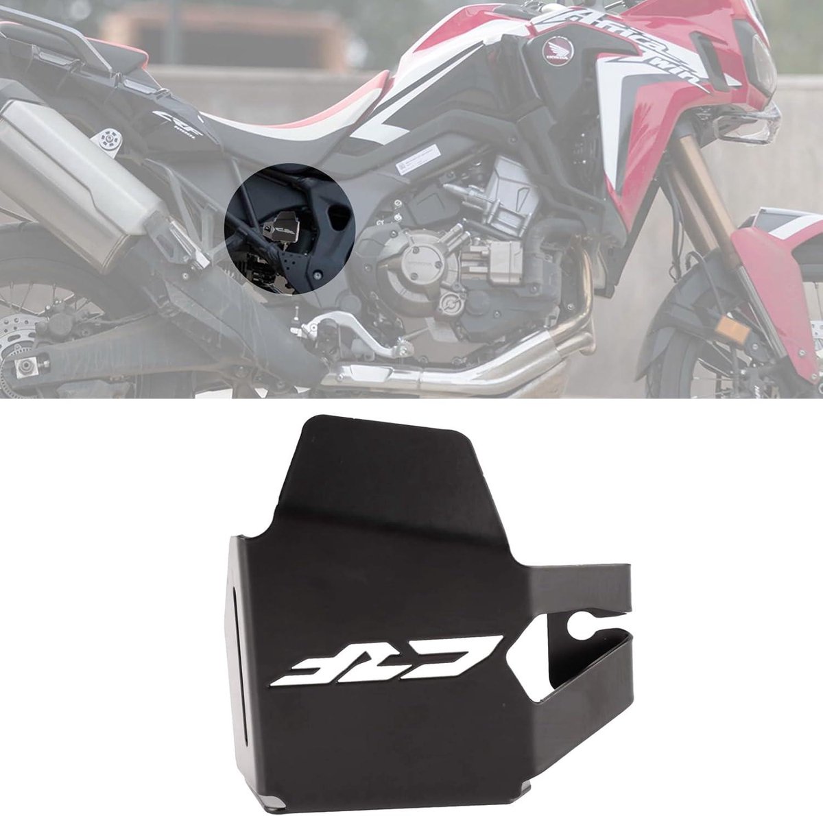 Allecto Plus - Roestvrij stalen beschermende afdekking voor achterklep remreservoir motorfiets - Vloeistofreservoir CRF1000L/CRF1100L Africa Twin - Bescherming remcontainer - Duurzaam materiaal