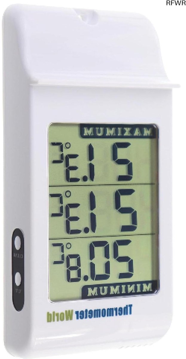 RFWR® Digitale Max Min Thermometer voor Kas en Tuin - Efficiënte Temperatuurmonitor voor Binnen en Buiten