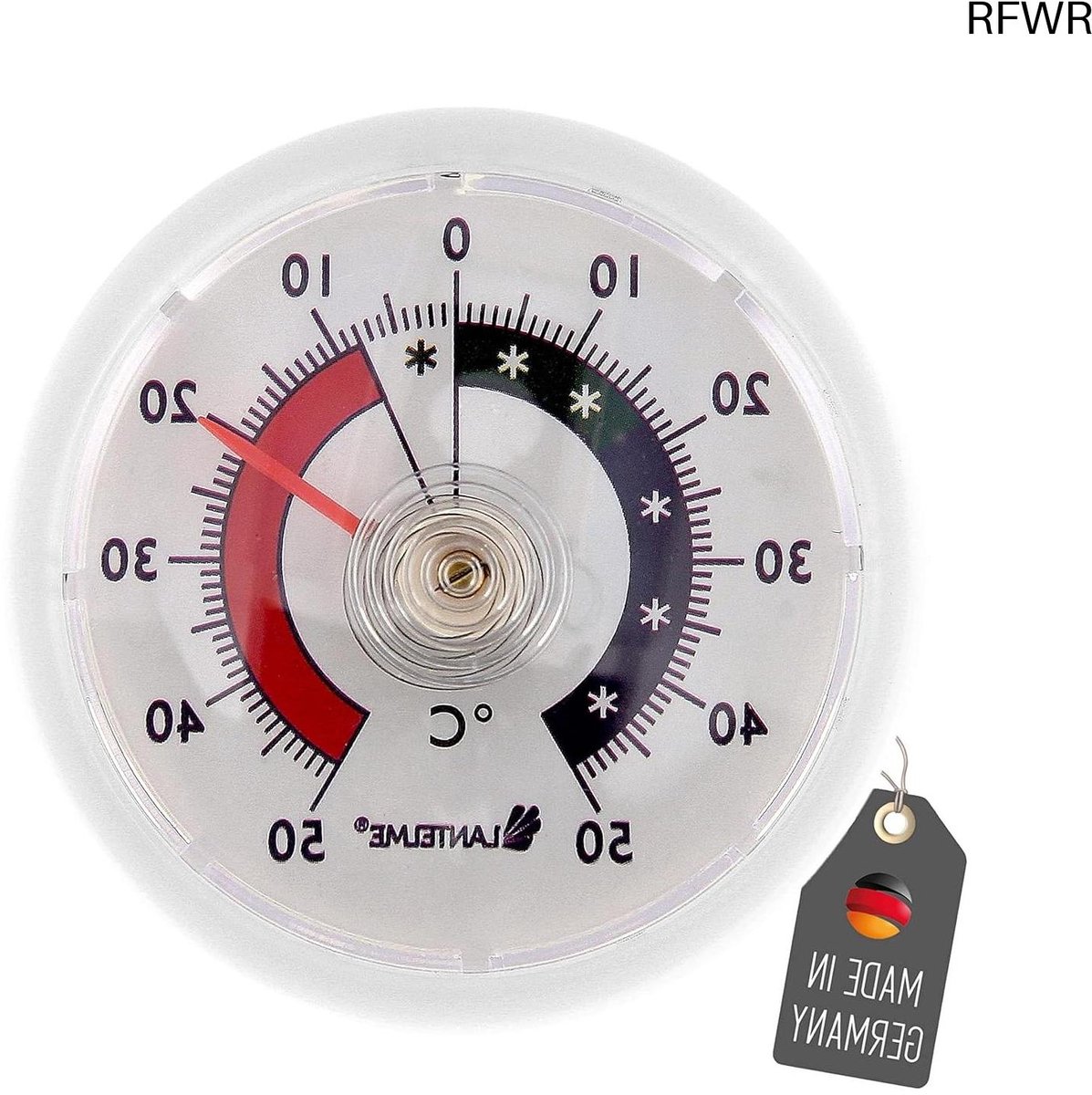 RFWR® Koelkastthermometer Bimetaal Zelfklevend Analoog - Nauwkeurige Temperatuurweergave voor Koelkast en Vriezer