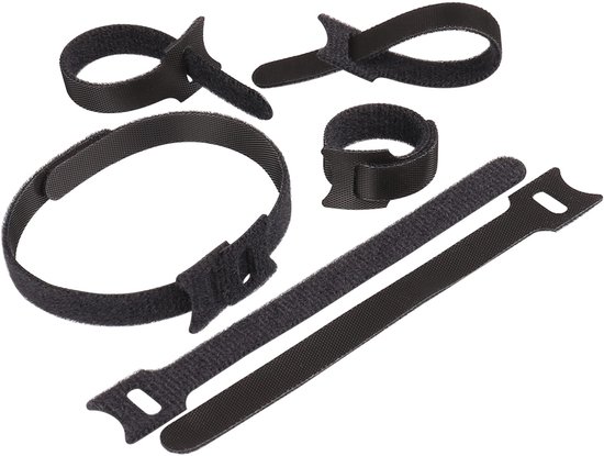 50 Pack Herbruikbare Kabelbinders Klittenband Kabels Opbergen Zwart