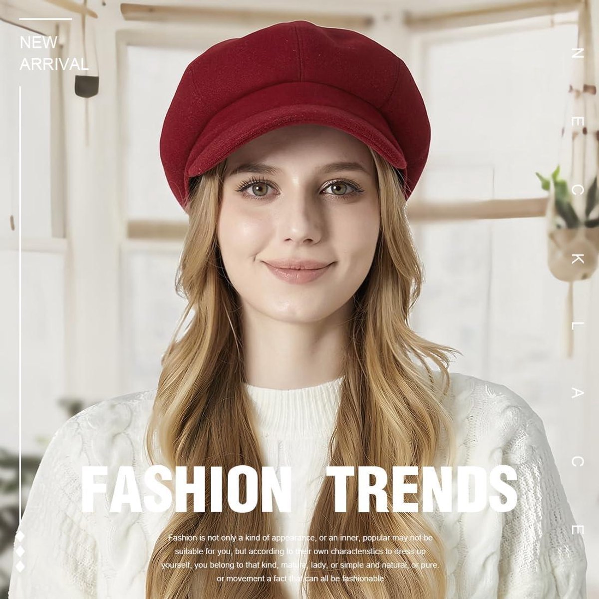 StyleBREAKER Dames Baret - Fijn Gebreide Muts Met Streepjespatroon - Franse Look Voor De Winter