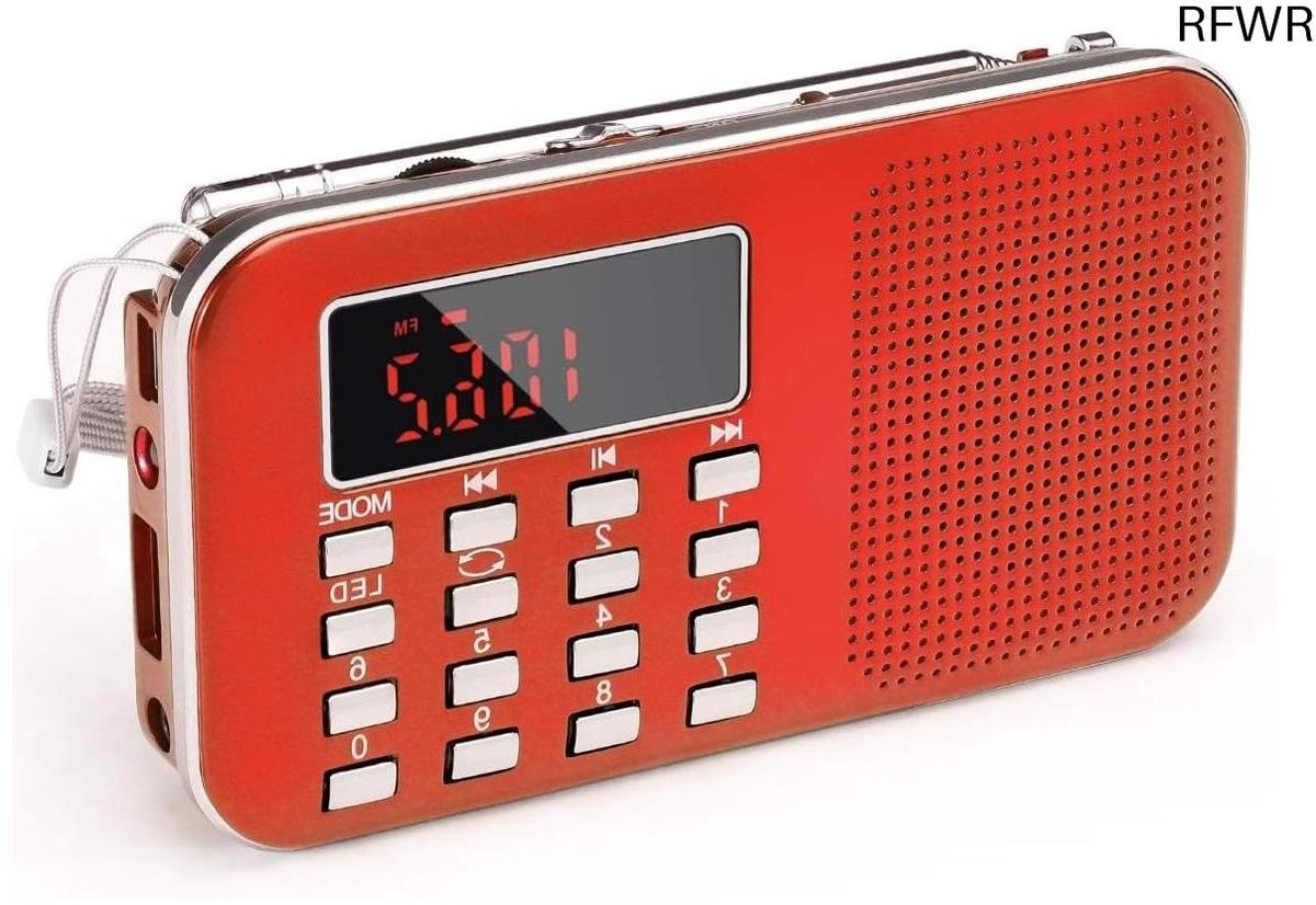 RFWR® Draagbare Oplaadbare Radio met Noodverlichting en 1200mAh Batterij
