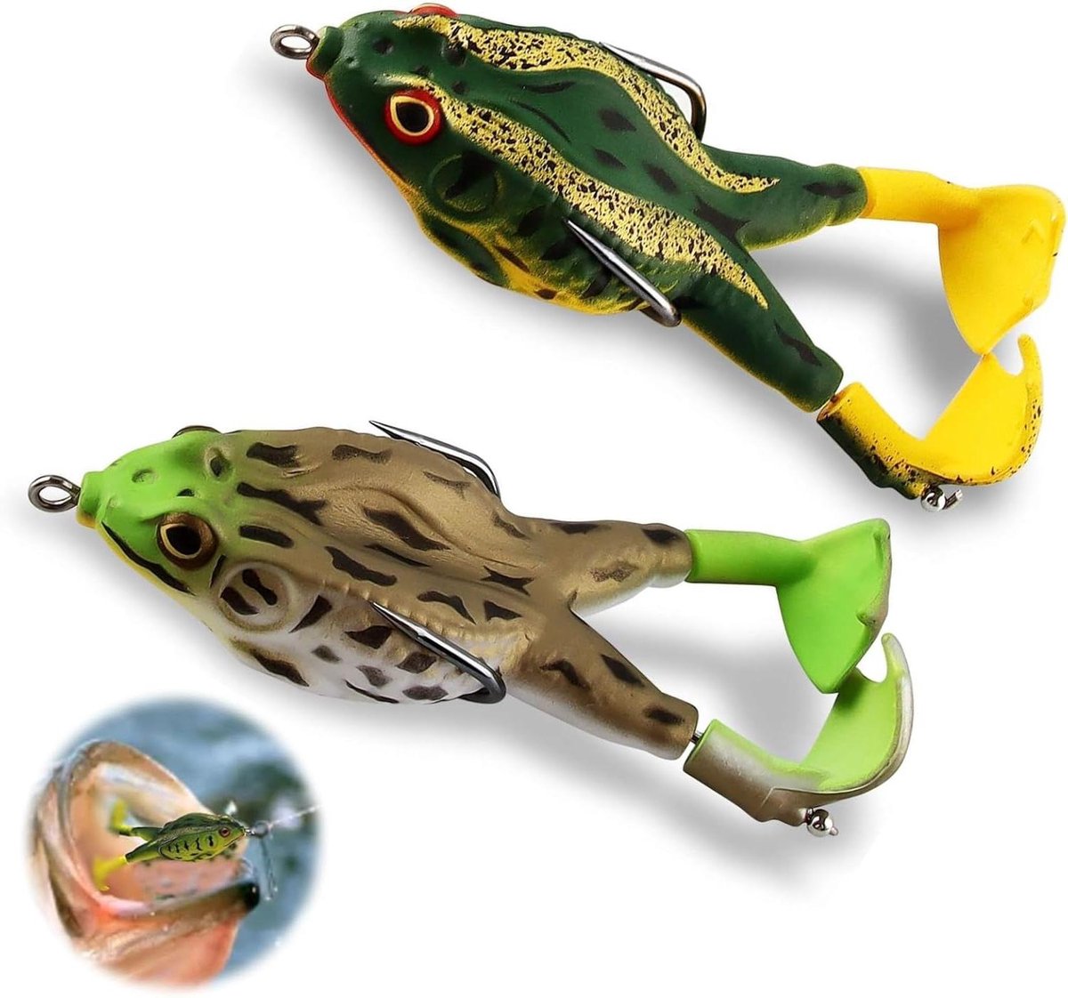 Allecto Plus - Realistische Zachte Bait Silikon-Angelkoöder 2 stuks 12 cm - Dubbele Haken - 360° - Chatterbait - Wels Köder - Zachte Köder voor Bass Forel en Hecht