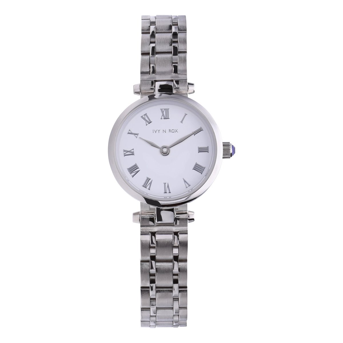 Lucardi Dames IVY N ROX stalen horloge met romeinse cijfers - Horloge - Staal - Zilverkleurig - 23.60 mm