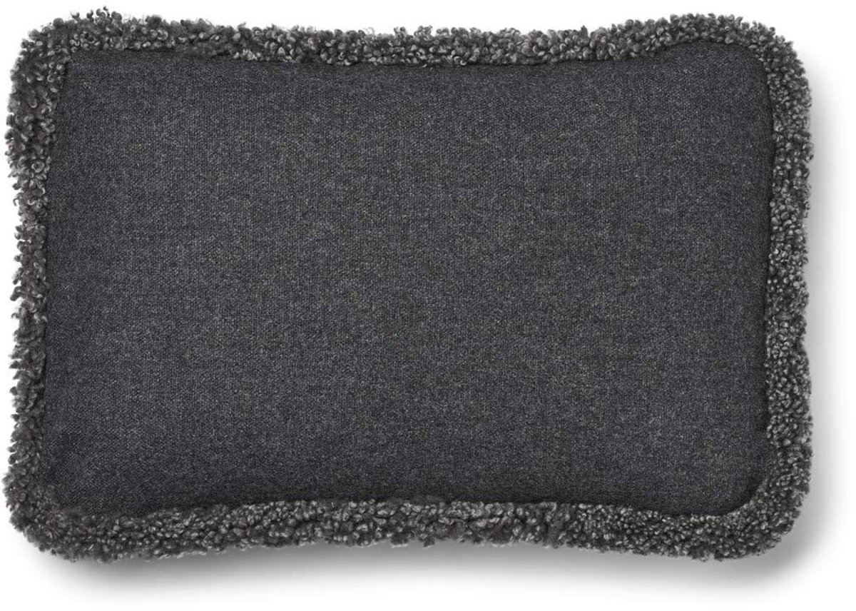 Sheepskin House Kortharig Schapenvacht Kussen - KW rand - 34x52 cm rock/graphite