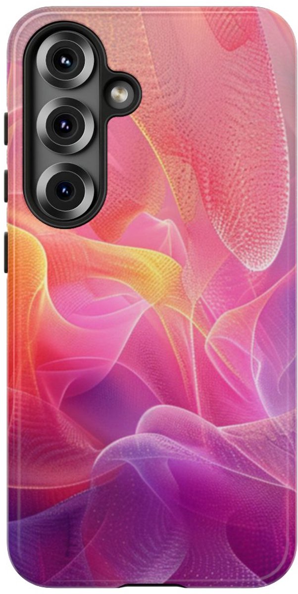 Kleurrijk Abstract Lichtfractal Design – Telefoonhoesje Geschikt voor Samsung Galaxy S25