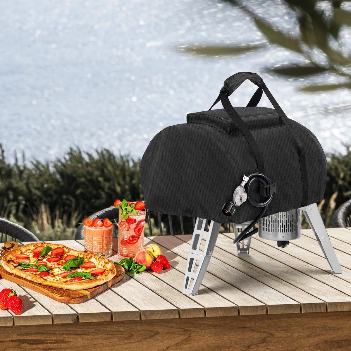 Afdekhoes - 500D Waterdicht en Slijtvast - Voor Gozney Roccbox Pizzaoven - Met Groot Bovenvak - Voor Outdoor Gebruik – foto 5