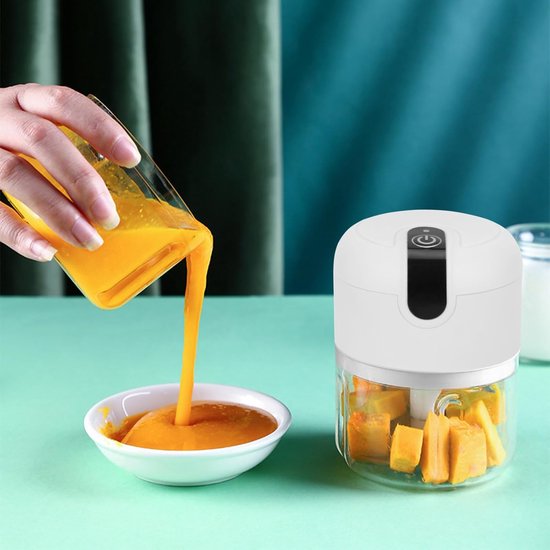 Blender - Blender to go - Foodprocessor - Mini Blender - 250ml - Oplaadbare - Geschikt voor babyvoeding - groenten in smoothies - chili - groenten - noten - fruit in vlees - Wit van Merkloos — afbeelding 3