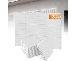 12x Baksteen Akoestische Panelen – Geluidsabsorptie & Studio Akoestiek – Wit – voor KTV, Studio & Bar