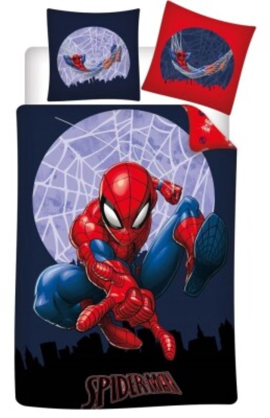 Foto: Spiderman dekbedovertrek spinnenweb polykatoen 140 x 200 cm