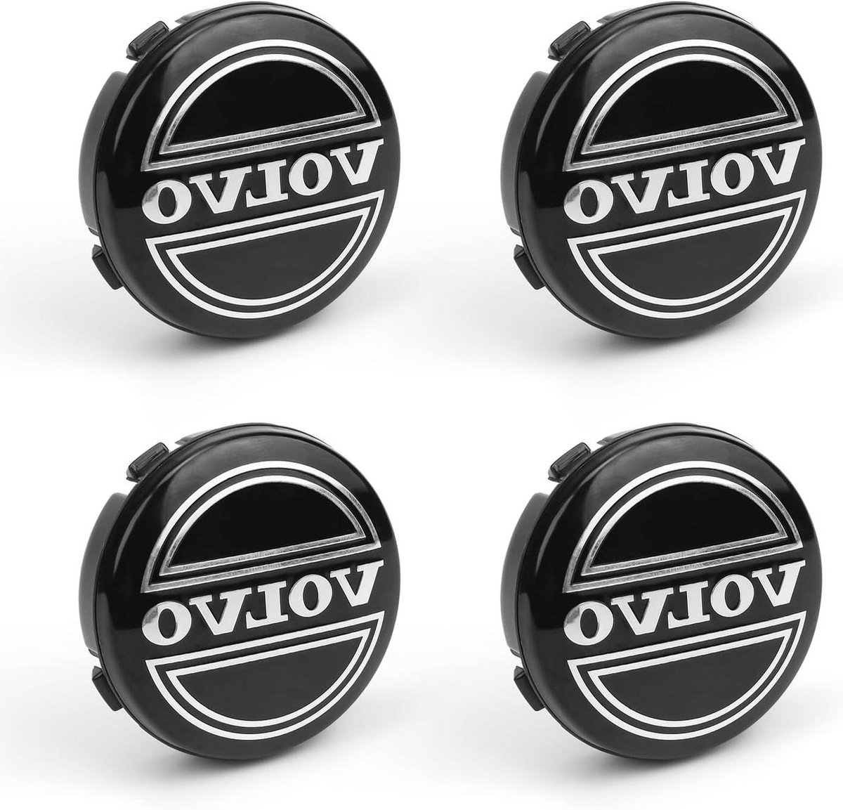 Naafdoppen voor Volvo, set van 4 stuks, 64 mm, geschikt voor Volvo-modellen - ABS-autonaafdoppen met logo en velgdoppen - Wielnaafdop.
