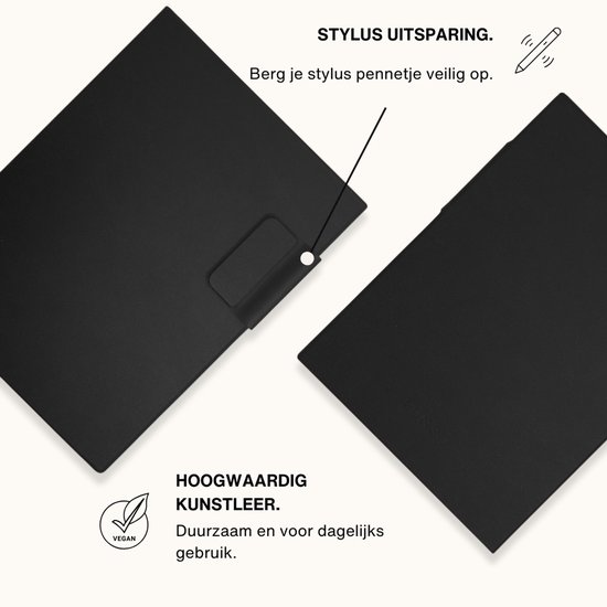Lunso ReMarkable Paper Pro Slim magnetisch sleepcover PU leer hoes - Zwart van Lunso — afbeelding 3