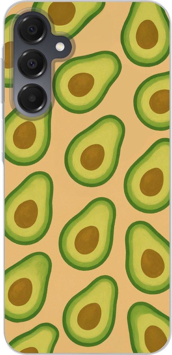 Telefoonhoesje Geschikt voor Samsung Galaxy A16 5G hoesje - Avocado - Patroon - Groen - Pit - Siliconen Telefoonhoesje Telefoonhoesje