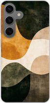 Telefoonhoesje samsung Galaxy S24 hoesje - Vormen - Okergeel - Abstract - Siliconen Telefoonhoesje Telefoonhoesje