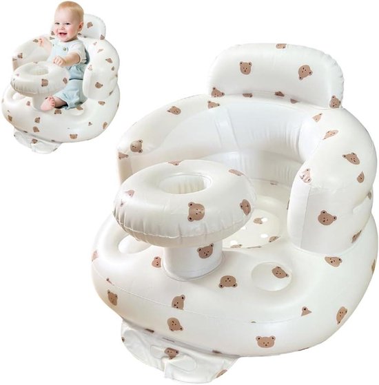 Inflatable Baby Seat for 3-36 Months Babies, Built-in Air Pump, Baby Back Support Toddler Seat for Sitting, Baby Floor Seats Gifts (Bear Cub Inflatable Baby Seat for 3-36 Months Babies, Built-in Air Pump, Baby Back Support Toddler Seat for Sitting, Baby Floor Seats Gifts (Bear Cub