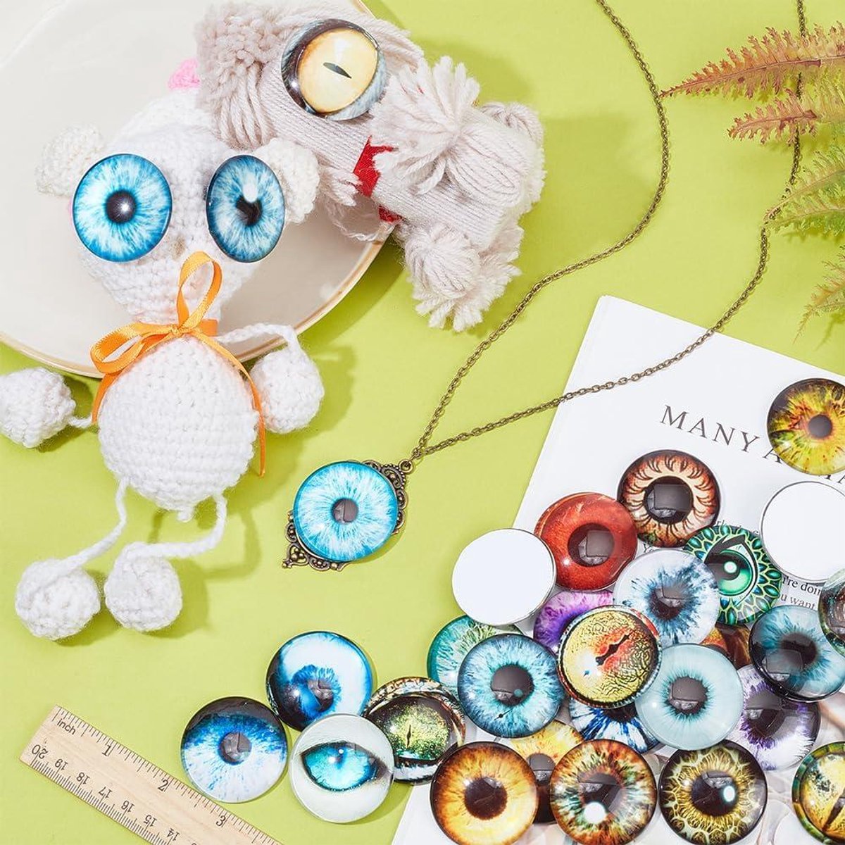 Groene ogen kat glazen oog cabochons diy Kat groene ogen voor speelgoed Gevilte kattenogen knuffel groene ogen kitten pop ogen amigurumi kattenspeelgoed - België